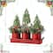 Glitzhome® 21" Christmas Metal Potted Triple Trees Centerpiece